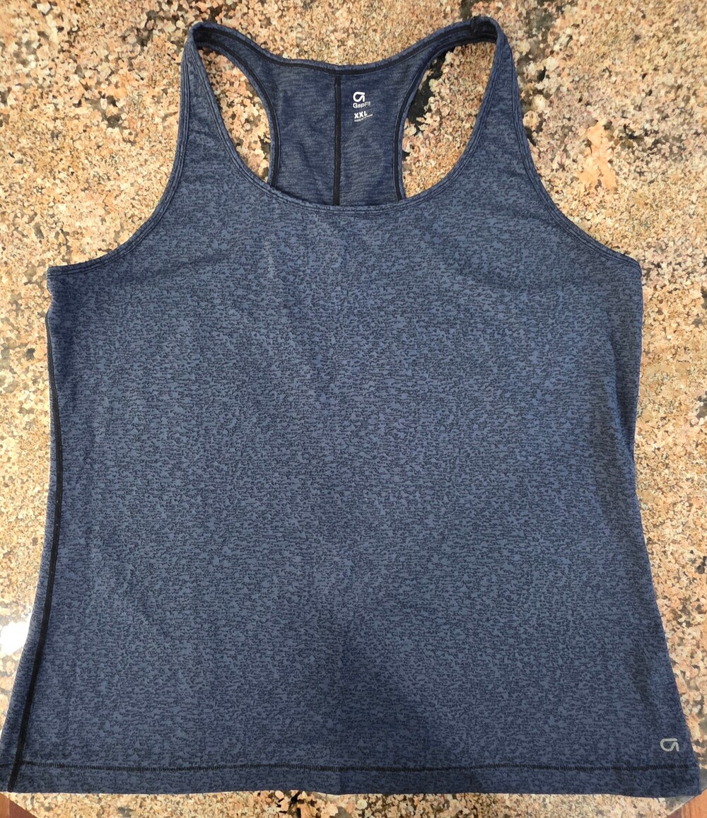 GapFit XXL Tank Top Blue Racerback Stretch Knit Activewear
